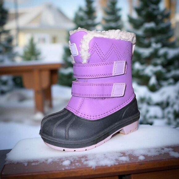 Baby Cat & Jack Purple Eli Slip On Winter Boots Size 6 - Picture 1 of 7